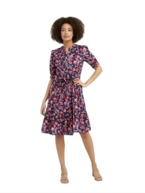 Draper James Loretta Shirt Dress In Field Poppy Blooms